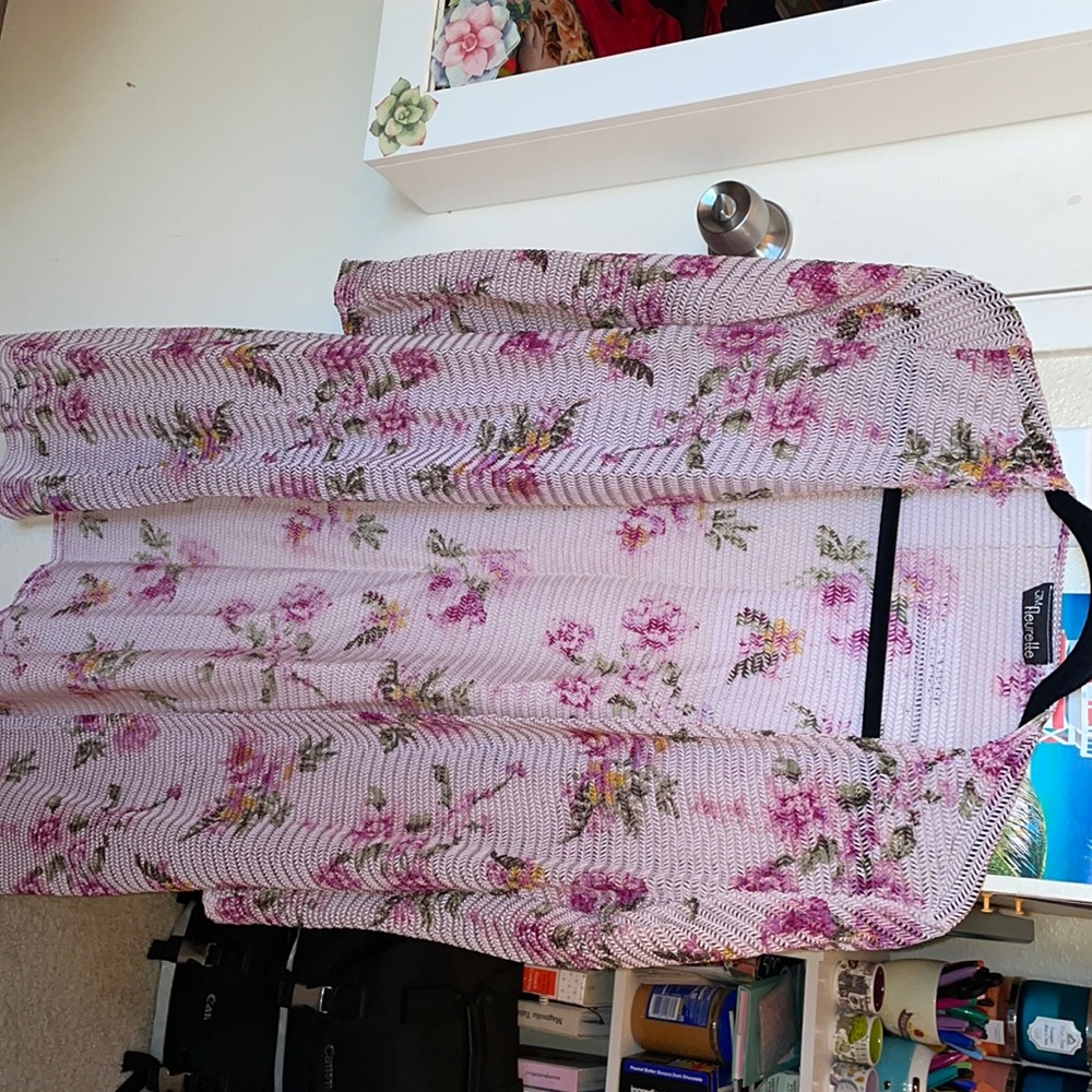 Floral Mesh Cardigan, Mid-length